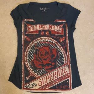 Lucky brand cotton graphic design t shirt. Size medium